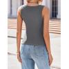 imageZeagoo Womens Tank Tops 2025 Scoop Neck Ribbed Sleeveless Top Casual Basic Slim Fitted Knit Cami Tee ShirtsDeep Gray