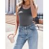 imageZeagoo Womens Tank Tops 2025 Scoop Neck Ribbed Sleeveless Top Casual Basic Slim Fitted Knit Cami Tee ShirtsDeep Gray