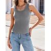 imageZeagoo Womens Tank Tops 2025 Scoop Neck Ribbed Sleeveless Top Casual Basic Slim Fitted Knit Cami Tee ShirtsGrey
