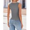 imageZeagoo Womens Tank Tops 2025 Scoop Neck Ribbed Sleeveless Top Casual Basic Slim Fitted Knit Cami Tee ShirtsGrey