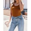 imageZeagoo Womens Tank Tops 2025 Scoop Neck Ribbed Sleeveless Top Casual Basic Slim Fitted Knit Cami Tee ShirtsLight Brown