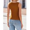 imageZeagoo Womens Tank Tops 2025 Scoop Neck Ribbed Sleeveless Top Casual Basic Slim Fitted Knit Cami Tee ShirtsLight Brown