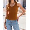imageZeagoo Womens Tank Tops 2025 Scoop Neck Ribbed Sleeveless Top Casual Basic Slim Fitted Knit Cami Tee ShirtsLight Brown