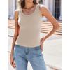 imageZeagoo Womens Tank Tops 2025 Scoop Neck Ribbed Sleeveless Top Casual Basic Slim Fitted Knit Cami Tee ShirtsLight Khaki
