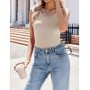 imageZeagoo Womens Tank Tops 2025 Scoop Neck Ribbed Sleeveless Top Casual Basic Slim Fitted Knit Cami Tee ShirtsLight Khaki