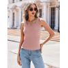 imageZeagoo Womens Tank Tops 2025 Scoop Neck Ribbed Sleeveless Top Casual Basic Slim Fitted Knit Cami Tee ShirtsPink