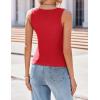 imageZeagoo Womens Tank Tops 2025 Scoop Neck Ribbed Sleeveless Top Casual Basic Slim Fitted Knit Cami Tee ShirtsRed