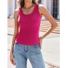 imageZeagoo Womens Tank Tops 2025 Scoop Neck Ribbed Sleeveless Top Casual Basic Slim Fitted Knit Cami Tee ShirtsRose Pink