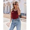 imageZeagoo Womens Tank Tops 2025 Scoop Neck Ribbed Sleeveless Top Casual Basic Slim Fitted Knit Cami Tee ShirtsWine Red