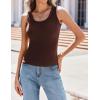 imageZeagoo Womens Tank Tops 2025 Scoop Neck Ribbed Sleeveless Top Casual Basic Slim Fitted Knit Cami Tee ShirtsZ2 Pack Brown and White