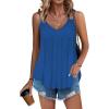 imageZeagoo Women Flowy Tank Tops Casual Summer Tops Sexy Tank Tops Spaghetti Strap V Neck Sleeveless Tunic Camisoles Dusty PinkRoyal Blue