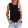 imageZeagoo Womens 2025 Tank Tops 2 Pack Casual Crewneck Sleeveless T Shirts Loose Fit Summer Tunic Blouse1 Black