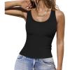 imageZeagoo Womens Tank Tops 2025 Scoop Neck Ribbed Sleeveless Top Casual Basic Slim Fitted Knit Cami Tee ShirtsA1black