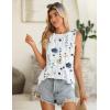 imageZeagoo Summer Tank Top for Women 2025 Pleated High Neck Tops Loose Fit Flowy Dressy Tunic Sleeveless ShirtsB1white Floral