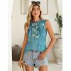 imageZeagoo Summer Tank Top for Women 2025 Pleated High Neck Tops Loose Fit Flowy Dressy Tunic Sleeveless ShirtsBblue Floral