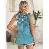 imageZeagoo Summer Tank Top for Women 2025 Pleated High Neck Tops Loose Fit Flowy Dressy Tunic Sleeveless ShirtsBblue Floral