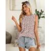 imageZeagoo Summer Tank Top for Women 2025 Pleated High Neck Tops Loose Fit Flowy Dressy Tunic Sleeveless ShirtsDfloral Pink