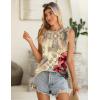 imageZeagoo Summer Tank Top for Women 2025 Pleated High Neck Tops Loose Fit Flowy Dressy Tunic Sleeveless ShirtsDfloral Red