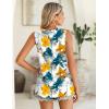 imageZeagoo Summer Tank Top for Women 2025 Pleated High Neck Tops Loose Fit Flowy Dressy Tunic Sleeveless ShirtsDtye Die Flower
