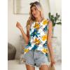 imageZeagoo Summer Tank Top for Women 2025 Pleated High Neck Tops Loose Fit Flowy Dressy Tunic Sleeveless ShirtsDtye Die Flower