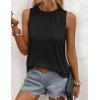 imageZeagoo Summer Tank Top for Women 2025 Pleated High Neck Tops Loose Fit Flowy Dressy Tunic Sleeveless ShirtsZblack