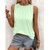 imageZeagoo Summer Tank Top for Women 2025 Pleated High Neck Tops Loose Fit Flowy Dressy Tunic Sleeveless ShirtsZgreen