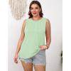 imageZeagoo Summer Tank Top for Women 2025 Pleated High Neck Tops Loose Fit Flowy Dressy Tunic Sleeveless ShirtsZgreen