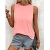 imageZeagoo Summer Tank Top for Women 2025 Pleated High Neck Tops Loose Fit Flowy Dressy Tunic Sleeveless ShirtsZpink