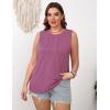 imageZeagoo Summer Tank Top for Women 2025 Pleated High Neck Tops Loose Fit Flowy Dressy Tunic Sleeveless ShirtsZpurple