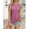 imageZeagoo Summer Tank Top for Women 2025 Pleated High Neck Tops Loose Fit Flowy Dressy Tunic Sleeveless ShirtsZpurple