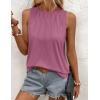 imageZeagoo Summer Tank Top for Women 2025 Pleated High Neck Tops Loose Fit Flowy Dressy Tunic Sleeveless ShirtsZpurple