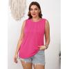 imageZeagoo Summer Tank Top for Women 2025 Pleated High Neck Tops Loose Fit Flowy Dressy Tunic Sleeveless ShirtsZrose Red