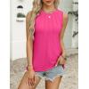imageZeagoo Summer Tank Top for Women 2025 Pleated High Neck Tops Loose Fit Flowy Dressy Tunic Sleeveless ShirtsZrose Red