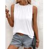 imageZeagoo Summer Tank Top for Women 2025 Pleated High Neck Tops Loose Fit Flowy Dressy Tunic Sleeveless ShirtsZwhite