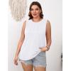 imageZeagoo Summer Tank Top for Women 2025 Pleated High Neck Tops Loose Fit Flowy Dressy Tunic Sleeveless ShirtsZwhite