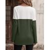 imageZeagoo Women Waffle Knit Shirts Long Sleeve Colorblock Tee Button Detail TunicsArmy