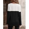 imageZeagoo Women Waffle Knit Shirts Long Sleeve Colorblock Tee Button Detail TunicsBlack