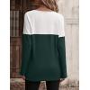 imageZeagoo Women Waffle Knit Shirts Long Sleeve Colorblock Tee Button Detail TunicsDeep Green