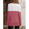 imageZeagoo Women Waffle Knit Shirts Long Sleeve Colorblock Tee Button Detail TunicsDusty Pink