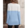 imageZeagoo Women Waffle Knit Shirts Long Sleeve Colorblock Tee Button Detail TunicsLight Blue