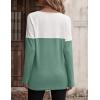 imageZeagoo Women Waffle Knit Shirts Long Sleeve Colorblock Tee Button Detail TunicsMint