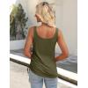 imageZeagoo Womens 2025 Tank Tops 2 Pack Summer Sleeveless Tops U Neck Side Ruched Button Casual Henley ShirtsBlackarmy Green
