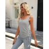 imageZeagoo Womens 2025 Tank Tops 2 Pack Summer Sleeveless Tops U Neck Side Ruched Button Casual Henley ShirtsBlackgrey