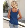 imageZeagoo Womens 2025 Tank Tops 2 Pack Summer Sleeveless Tops U Neck Side Ruched Button Casual Henley ShirtsNavygrey