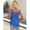 imageZeagoo Womens 2025 Tank Tops 2 Pack Summer Sleeveless Tops U Neck Side Ruched Button Casual Henley ShirtsRoyal Bluerose Red