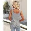 imageZeagoo Womens 2025 Tank Tops 2 Pack Summer Sleeveless Tops U Neck Side Ruched Button Casual Henley ShirtsWhitegrey