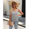 imageZeagoo Womens 2025 Tank Tops 2 Pack Summer Sleeveless Tops U Neck Side Ruched Button Casual Henley ShirtsWhitegrey