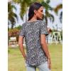 imageZeagoo Womens Casual T Shirts for Summer 2025 Short Sleeve Crewneck Tunic Shirts Floral Print Tops Pleated Dressy BlouseMixed Army Flower