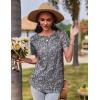 imageZeagoo Womens Casual T Shirts for Summer 2025 Short Sleeve Crewneck Tunic Shirts Floral Print Tops Pleated Dressy BlouseMixed Army Flower