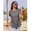 imageZeagoo Womens Casual T Shirts for Summer 2025 Short Sleeve Crewneck Tunic Shirts Floral Print Tops Pleated Dressy BlouseMixed Black Flower